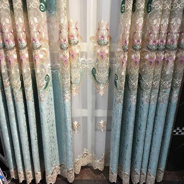 nordic semi-shade curtains for living room bedroom villa luxurious embroidered tulle chenille fabric window drapes custom x776f1
nordic semi-shade curtains for living room bedroom villa luxurious embroidered tulle chenille fabric window drapes custom x776f1