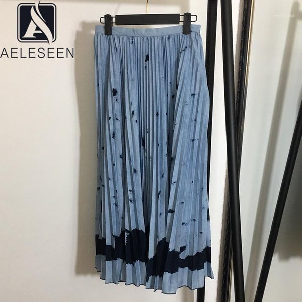 aeleseen runway fashion skirt women 2020 spring summer ladies casual blue ink printed high waist long pleated skirt female1, Black
aeleseen runway fashion skirt women 2020 spring summer ladies casual blue ink printed high waist long pleated skirt female1, Black