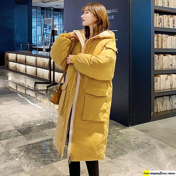 women parkas winter long over-the-knee thicken loose casual warm chic outwear cotton coat women clothing, Black
women parkas winter long over-the-knee thicken loose casual warm chic outwear cotton coat women clothing, Black