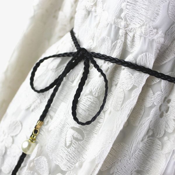 je6ly woven belt women's dress decorative versatile literary korean style waist rope dress pearl pendant leather pearl pendant thin 1p7, Black;brown
je6ly woven belt women's dress decorative versatile literary korean style waist rope dress pearl pendant leather pearl pendant thin 1p7, Black;brown