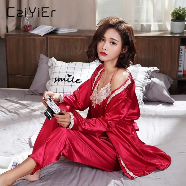 caiyier women pajamas robe suit spring summer pajamas robe lingerie gown kits lace red pink sleepwear ll8111, Black;red
caiyier women pajamas robe suit spring summer pajamas robe lingerie gown kits lace red pink sleepwear ll8111, Black;red