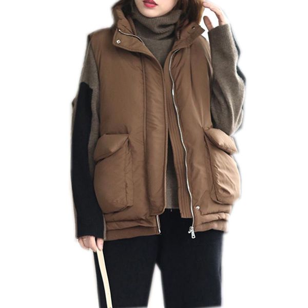 women's vests korean style women coat vest outwear jacket sleeveless big loose pockets retro vintage casual thick for autumn winter a11, Black;white
women's vests korean style women coat vest outwear jacket sleeveless big loose pockets retro vintage casual thick for autumn winter a11, Black;white