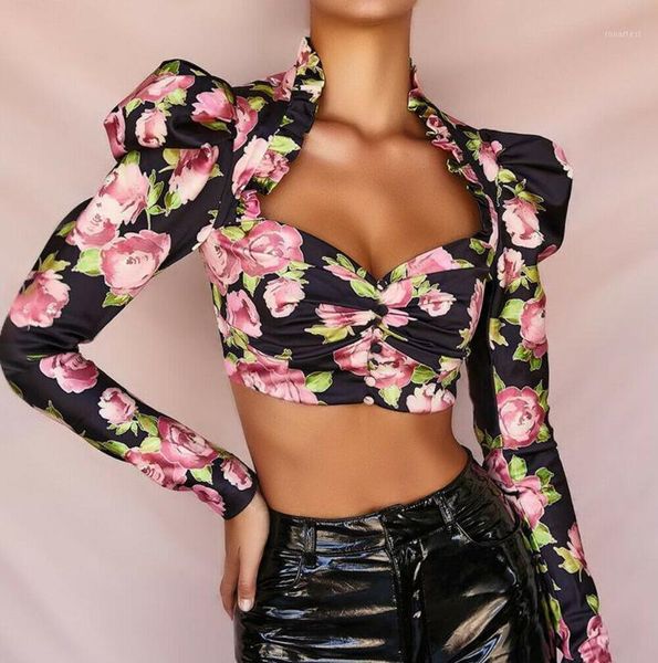 high street women floral puff long sleeve short blouses square collar elastic crop shirt casual bralet bra1, White
high street women floral puff long sleeve short blouses square collar elastic crop shirt casual bralet bra1, White