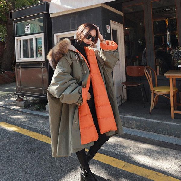 women's down & parkas big real raccoon fur 2021 long parka female loose warm plus size coat hooded winter jacket women white duck jacke, Black
women's down & parkas big real raccoon fur 2021 long parka female loose warm plus size coat hooded winter jacket women white duck jacke, Black