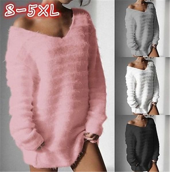 furry long sleeve ladies sweater fashion trend v-neck loose long section tees designer female autumn new casual elegant sweater, White;black
furry long sleeve ladies sweater fashion trend v-neck loose long section tees designer female autumn new casual elegant sweater, White;black