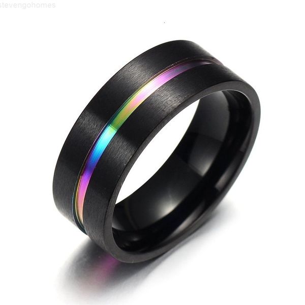 steel fdlk stainless men's wedding jewelry black 8mm colorful rainbow ring size 6-13, Silver
steel fdlk stainless men's wedding jewelry black 8mm colorful rainbow ring size 6-13, Silver