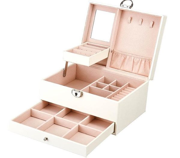 juelee multi-function storage box leather jewelry organizer multi-layer jewelry display joyeros organizador de joyas55, Black;white
juelee multi-function storage box leather jewelry organizer multi-layer jewelry display joyeros organizador de joyas55, Black;white