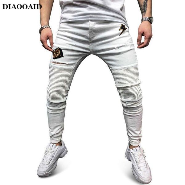 men's pants fashion streetwear men jeans white color slim fit destroyed ripped patchwork designer elastic hip hop, Black
men's pants fashion streetwear men jeans white color slim fit destroyed ripped patchwork designer elastic hip hop, Black