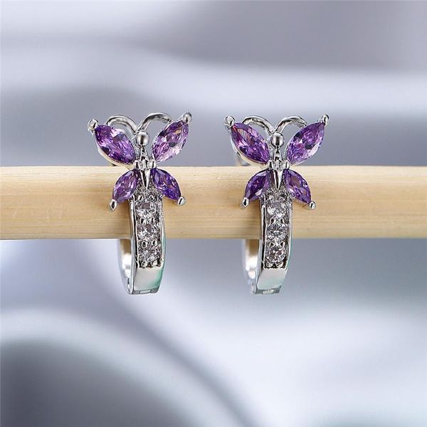 hoop & huggie luxury female rainbow crystal stone earring cute butterfly small earrings rose gold silver color wedding for women, Golden;silver
hoop & huggie luxury female rainbow crystal stone earring cute butterfly small earrings rose gold silver color wedding for women, Golden;silver