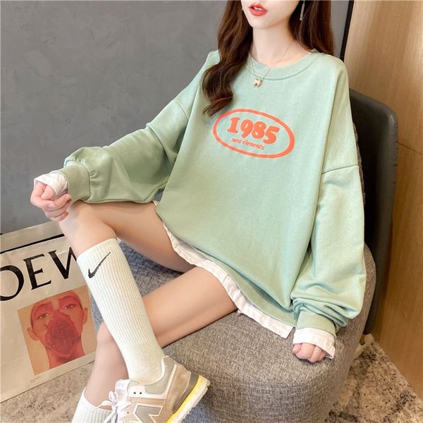 krkwr 2020 autumn new fake two-piece women's european sweater sweatersweater large trendy lazy style style size cotton split 5odhj, Black
krkwr 2020 autumn new fake two-piece women's european sweater sweatersweater large trendy lazy style style size cotton split 5odhj, Black