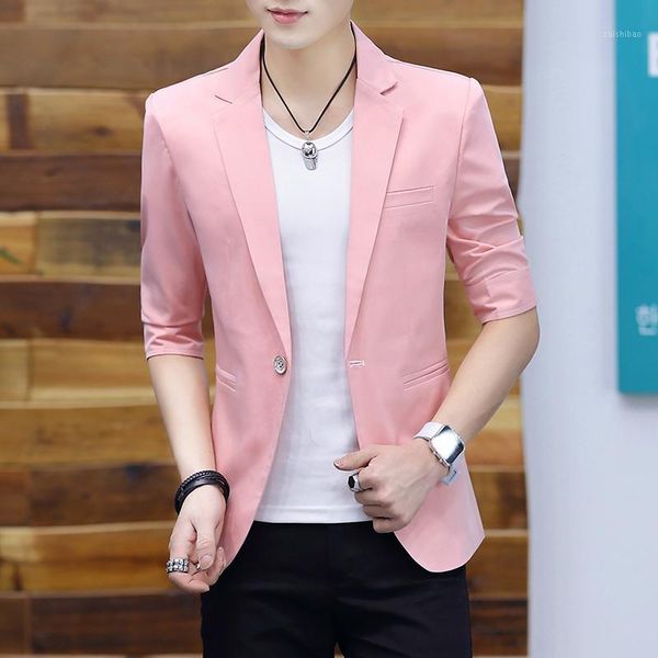 blazer men 2020 summer new fashionable casual solid half sleeve slim one-button blazer for men1, White;black
blazer men 2020 summer new fashionable casual solid half sleeve slim one-button blazer for men1, White;black