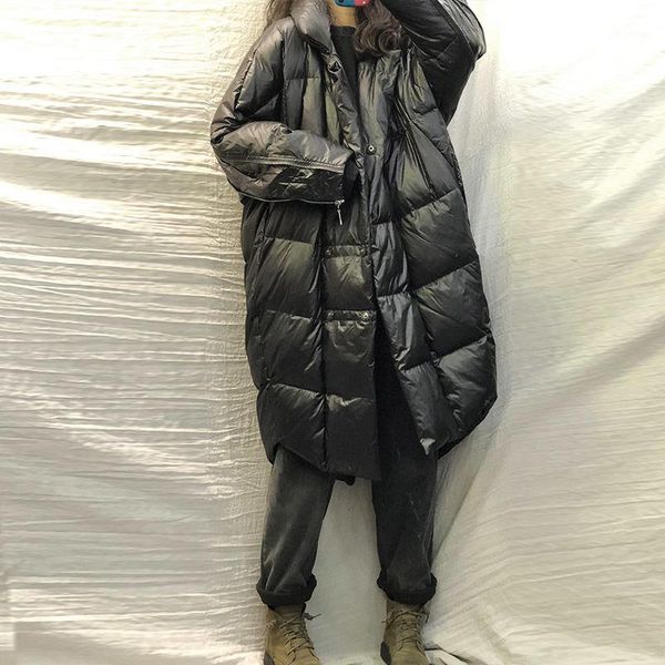 2020 new autumn winter women warm solid loose coats cotton padded jacket thick female korean hooded long oversized parka a1611, Black
2020 new autumn winter women warm solid loose coats cotton padded jacket thick female korean hooded long oversized parka a1611, Black