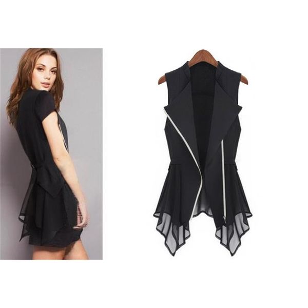 spring - summer jacket chiffon jackets women slim long jacket european brands sleeveless waist-coat maga women s- xxxl 201023, Black;brown
spring - summer jacket chiffon jackets women slim long jacket european brands sleeveless waist-coat maga women s- xxxl 201023, Black;brown