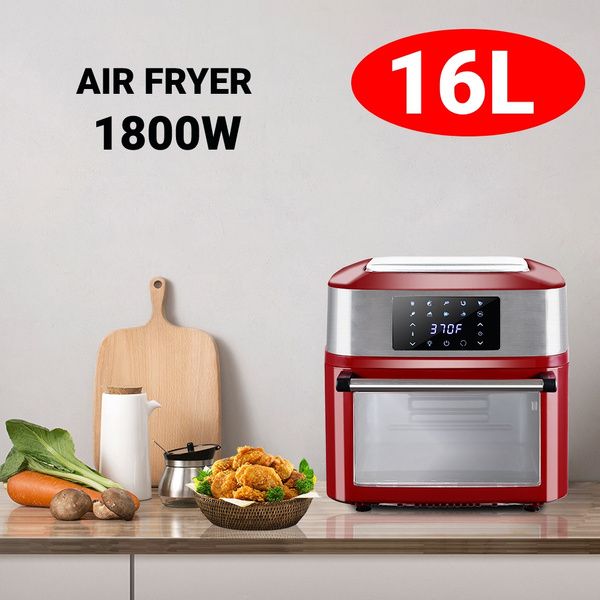 red 16l air fryer 1800w electric air fryers oven & oilless kitchen cooker 8 cooking presets led touchscreen nonstick basket preheat
red 16l air fryer 1800w electric air fryers oven & oilless kitchen cooker 8 cooking presets led touchscreen nonstick basket preheat