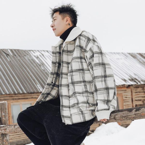 men's down & parkas winter thickened plaid jacket men warm fashion parka retro casual lapel coat man streetwear loose cotton male1, Black
men's down & parkas winter thickened plaid jacket men warm fashion parka retro casual lapel coat man streetwear loose cotton male1, Black