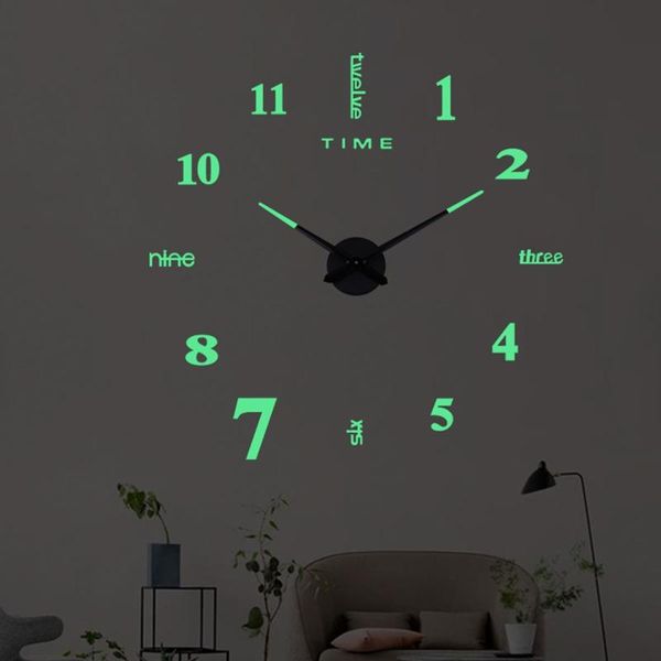new luminous 27/37/47inch glow in dark 3d wall clocks large clock watch 3d diy acrylic stickers clock modern round time
new luminous 27/37/47inch glow in dark 3d wall clocks large clock watch 3d diy acrylic stickers clock modern round time