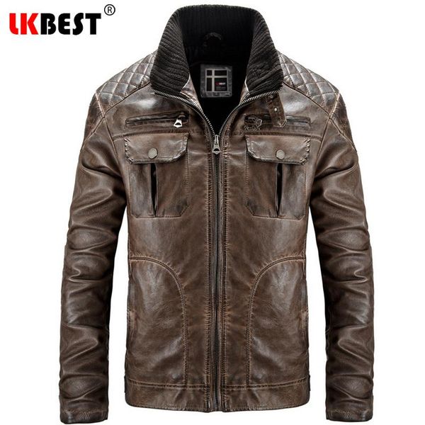 lknew retro leather jacket men pu leather bomber jacket for men warm coat plus size winter outwear py19, Black
lknew retro leather jacket men pu leather bomber jacket for men warm coat plus size winter outwear py19, Black
