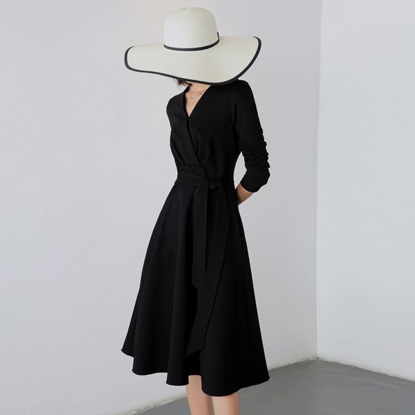 hepburn vintage 2019 new arrival sashes a-line wrap dress high waist long sleeve solid black red ladies party dresses y0118, Black;gray
hepburn vintage 2019 new arrival sashes a-line wrap dress high waist long sleeve solid black red ladies party dresses y0118, Black;gray