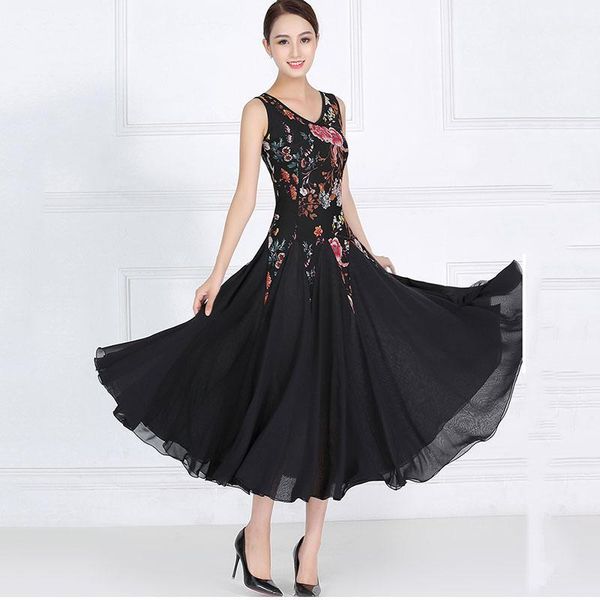 new ballroom dance dresses women sleeveless waltz dress performance standard long dress1, Black;red
new ballroom dance dresses women sleeveless waltz dress performance standard long dress1, Black;red