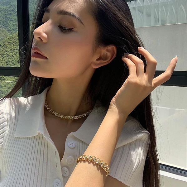 2020 hiphop crystal chokers necklaces for women punk jewelry metal chain colliers femme rhinestone chain necklace goth bijoux, Golden;silver
2020 hiphop crystal chokers necklaces for women punk jewelry metal chain colliers femme rhinestone chain necklace goth bijoux, Golden;silver