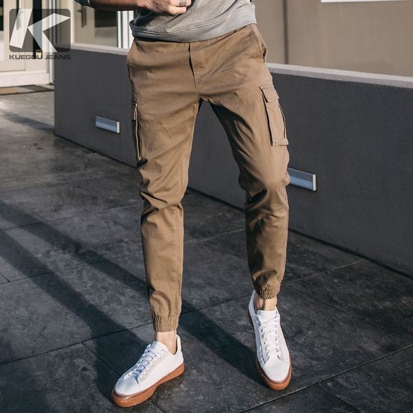kuegou men's casual pants fashion slim beam foot trousers spring summer multiple pockets bib overall men kk-2918 201116, Black
kuegou men's casual pants fashion slim beam foot trousers spring summer multiple pockets bib overall men kk-2918 201116, Black