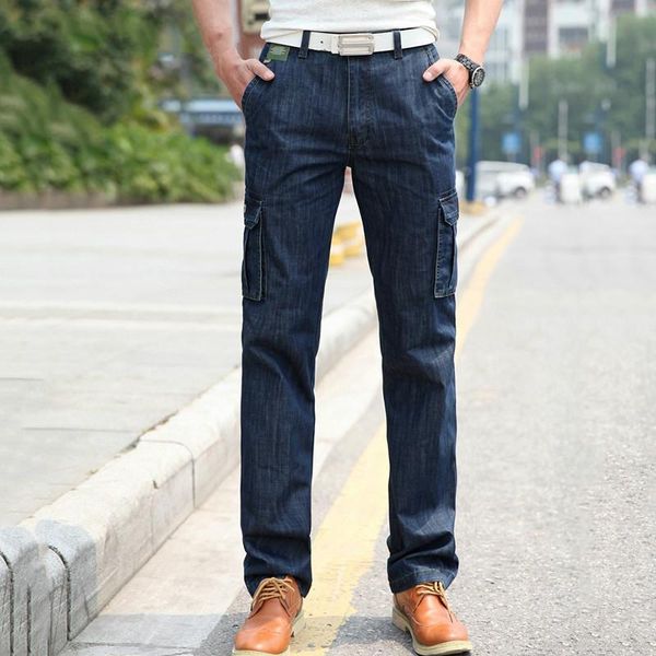 men's jeans men brand cargo multi-pockets biker casual streetwear straight denim pants tactical male, Blue
men's jeans men brand cargo multi-pockets biker casual streetwear straight denim pants tactical male, Blue