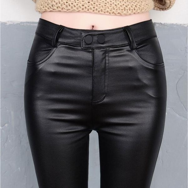 2018 autumn winter women pu leather pants high waisted elastic shiny leggings slim women pencil leather pants women, Black
2018 autumn winter women pu leather pants high waisted elastic shiny leggings slim women pencil leather pants women, Black