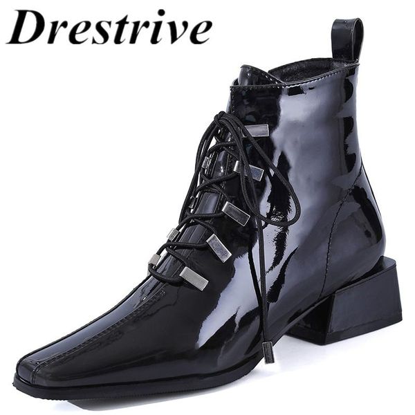 drestrive patent leather thick heels woman ankle boots zipper cross tied square toe black 2020 winter shoes mid heels 4 cm
drestrive patent leather thick heels woman ankle boots zipper cross tied square toe black 2020 winter shoes mid heels 4 cm