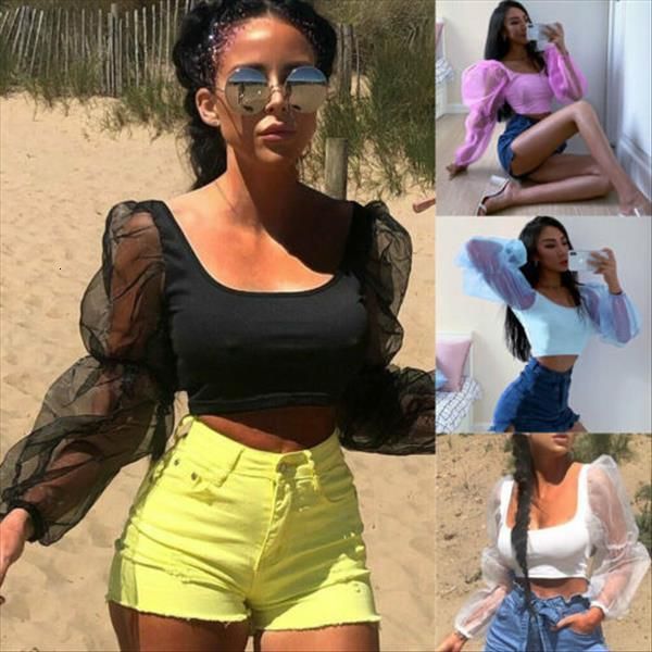 women lace mesh tank cropped puff sleeve femme casual chiffon camis modis polyester sling tank vest women clothes, White
women lace mesh tank cropped puff sleeve femme casual chiffon camis modis polyester sling tank vest women clothes, White