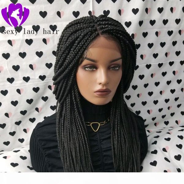 part fully hand braided full lace front braided wig natural box braids synthetic lace frontal wig bleached knots with baby hair, Black;brown
part fully hand braided full lace front braided wig natural box braids synthetic lace frontal wig bleached knots with baby hair, Black;brown