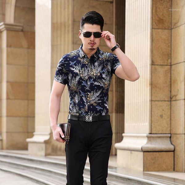 new 2020 casual men's fashion floral printing mercerized cotton summer dress shirt1, White;black
new 2020 casual men's fashion floral printing mercerized cotton summer dress shirt1, White;black