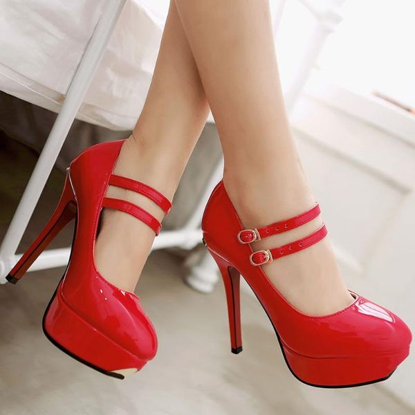 brand design plus size 43 elegant platform high heels women shoes buckle strap mary janes party office lady pumps female, Black
brand design plus size 43 elegant platform high heels women shoes buckle strap mary janes party office lady pumps female, Black