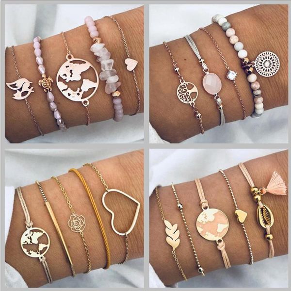 diezi 5 new style rope chain bracelets bangles for women heart flower map charm bracelets sets jewelry gifts new vintage 2020, Golden;silver
diezi 5 new style rope chain bracelets bangles for women heart flower map charm bracelets sets jewelry gifts new vintage 2020, Golden;silver