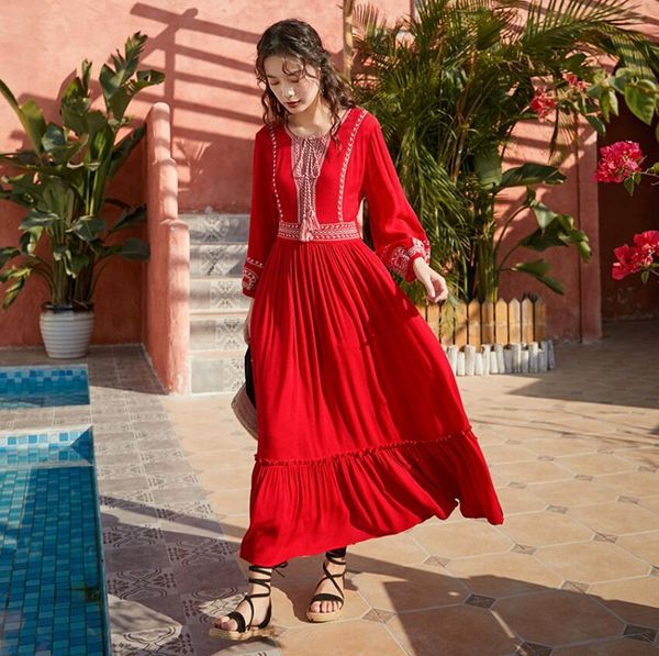 thailand nepal national retro-embroidered loose bohemian tourist beach long sleeve tassel dress p1550 oije, Black;gray
thailand nepal national retro-embroidered loose bohemian tourist beach long sleeve tassel dress p1550 oije, Black;gray