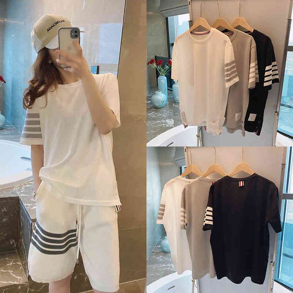 tb thom2021 four bar t-shirt men's ice silk summer knitting couple's versatile loose short sleeve women's casual top, White
tb thom2021 four bar t-shirt men's ice silk summer knitting couple's versatile loose short sleeve women's casual top, White