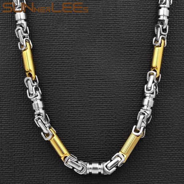 sunnerlees jewelry stainless steel necklace 6mm geometric byzantine link chain silver color gold plated men women sc93 n
sunnerlees jewelry stainless steel necklace 6mm geometric byzantine link chain silver color gold plated men women sc93 n