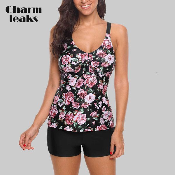 charmleaks tankini set women swimwear vintage floral print swimsuit tie front swimwear bikini bathing suit beach wear, Black
charmleaks tankini set women swimwear vintage floral print swimsuit tie front swimwear bikini bathing suit beach wear, Black