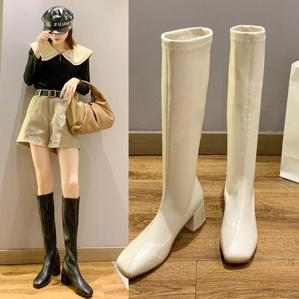2020 winter women's shoes european and american fashion high-heeled high-tube short-tube solid color fashion boots, Black
2020 winter women's shoes european and american fashion high-heeled high-tube short-tube solid color fashion boots, Black