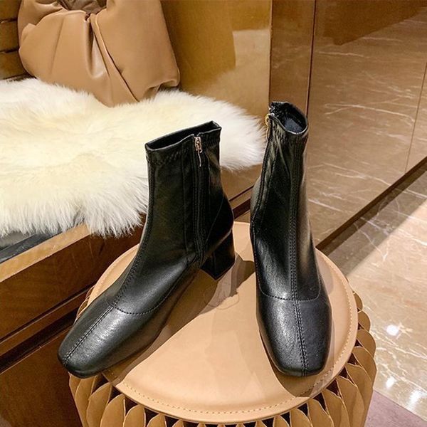 boots fashion pu leather thick heel zipper mid women office lady short heels non-slip shoes elegant solid party female, Black
boots fashion pu leather thick heel zipper mid women office lady short heels non-slip shoes elegant solid party female, Black