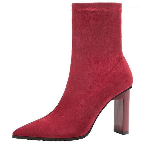 boots female party dress women shoes flock solid stretch pointed toe high heels slip on ankle boots1, Black
boots female party dress women shoes flock solid stretch pointed toe high heels slip on ankle boots1, Black