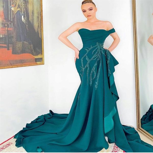 formal prom gown green one-shoulder sleeveless sequins appliqued evening dress ruched satin sweep train homecoming dress, Black
formal prom gown green one-shoulder sleeveless sequins appliqued evening dress ruched satin sweep train homecoming dress, Black