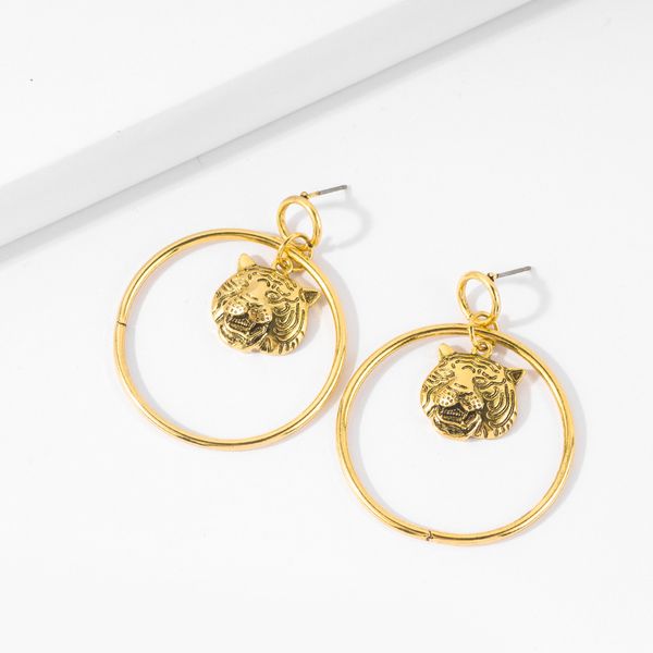 2020 nian europe and the united states new studs vintage exaggerated lionhead big circle earrings cool fashion factory direct sales, Golden
2020 nian europe and the united states new studs vintage exaggerated lionhead big circle earrings cool fashion factory direct sales, Golden