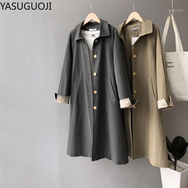 yasuguoji 2020 spring new style simple light retro cuff contrast colors single breasted long trench coat 15981, Tan;black
yasuguoji 2020 spring new style simple light retro cuff contrast colors single breasted long trench coat 15981, Tan;black