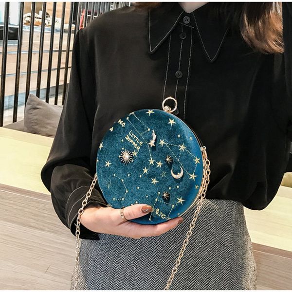 starry sky circular suede women shoulder messenger bag fashion designer chain women's crossbody bags ladies small round purse c0125
starry sky circular suede women shoulder messenger bag fashion designer chain women's crossbody bags ladies small round purse c0125