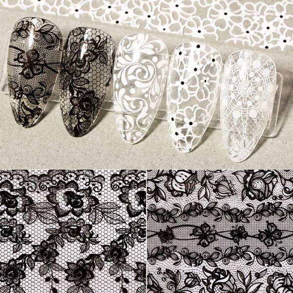 16pcs/lot lace transfer foil black white nail stickers hollow flower sliders transparent decals wraps nail art decoration set
16pcs/lot lace transfer foil black white nail stickers hollow flower sliders transparent decals wraps nail art decoration set