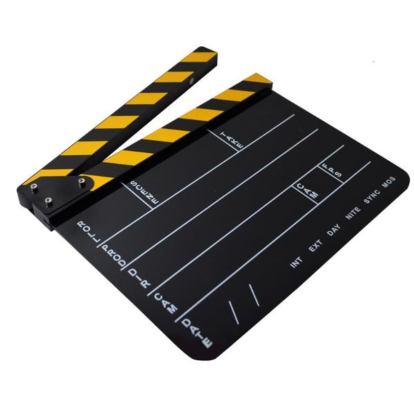 minifocus dry erase acrylic director film clapboard movie tv cut action scene clapper board slate with yellow/black stick, white
minifocus dry erase acrylic director film clapboard movie tv cut action scene clapper board slate with yellow/black stick, white