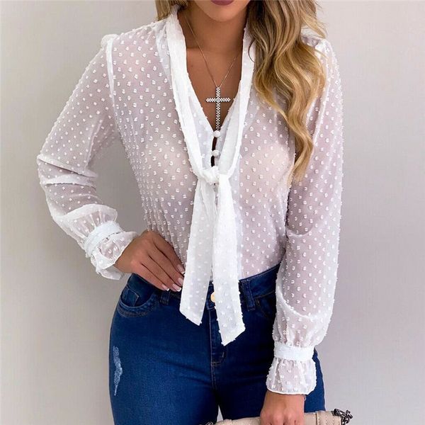 2019 women chiffon blouse tee shirt casual long sleeve lace shirts bow tie v neck summer basic plus size blusas
2019 women chiffon blouse tee shirt casual long sleeve lace shirts bow tie v neck summer basic plus size blusas