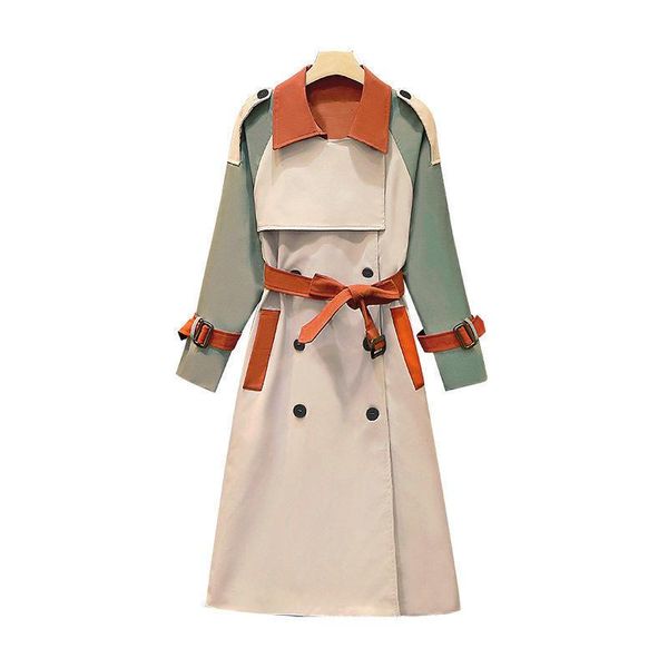 new fashion women's trench coat colorblock long and short double-breasted with belt lady windbreaker outerwear clothes, Tan;black
new fashion women's trench coat colorblock long and short double-breasted with belt lady windbreaker outerwear clothes, Tan;black