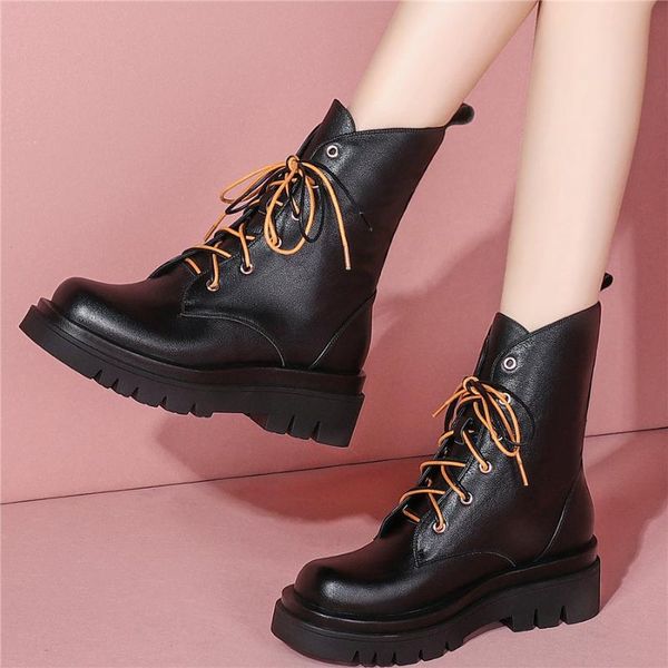 high heel creepers women lace up genuine leather riding boots female high round toe platform oxfords casual shoes, Black
high heel creepers women lace up genuine leather riding boots female high round toe platform oxfords casual shoes, Black