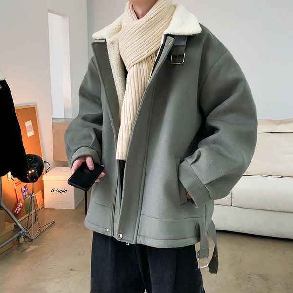 2021 new men's warm woolen coat autumn winter women's solid color thicken coats korean streetwear fashion clothes l2cj, Black
2021 new men's warm woolen coat autumn winter women's solid color thicken coats korean streetwear fashion clothes l2cj, Black